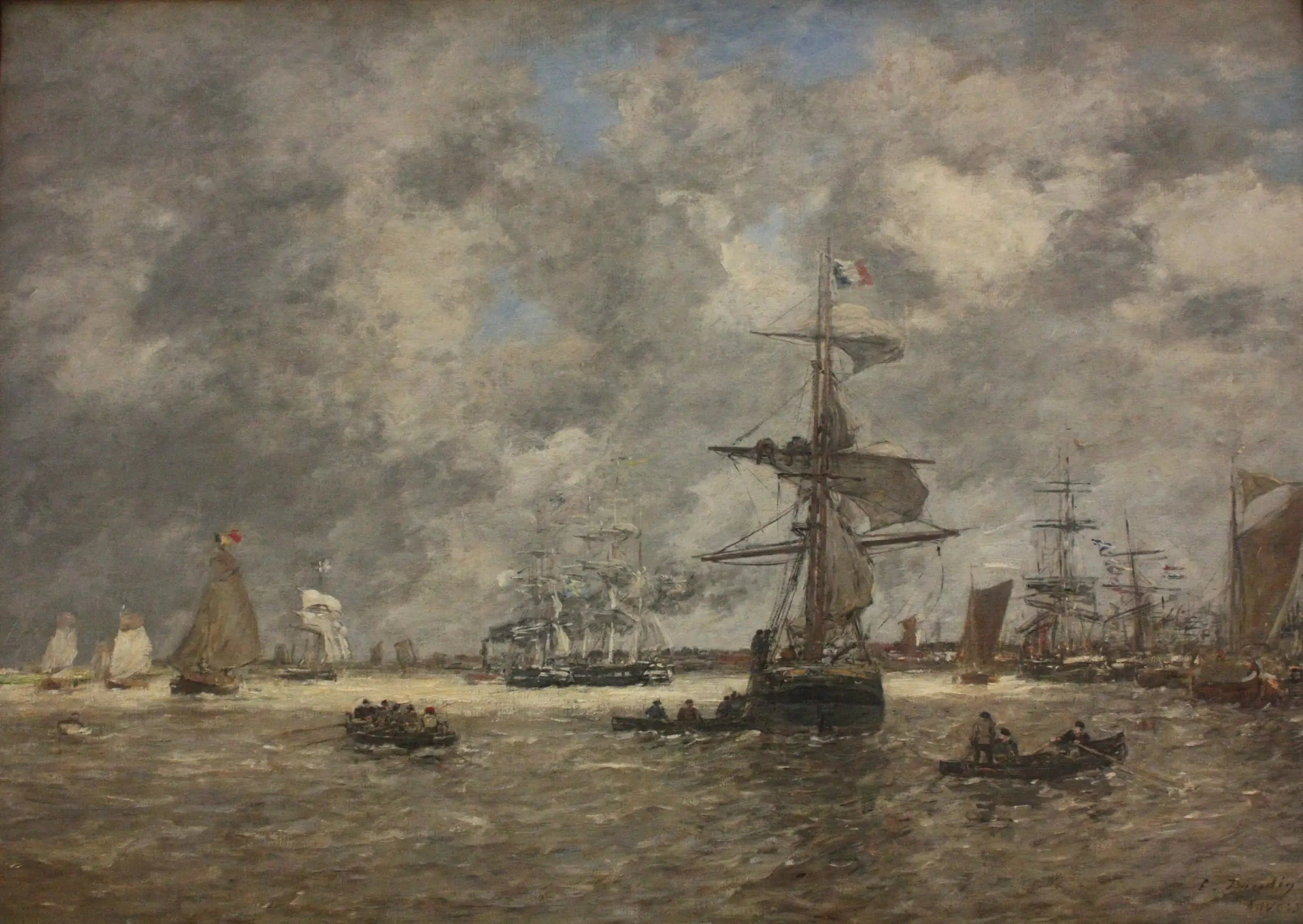 Reproduction du tableau « L'Escaut à Anvers - Eugène Boudin » par Alpha Reproduction en peinture à l’huile