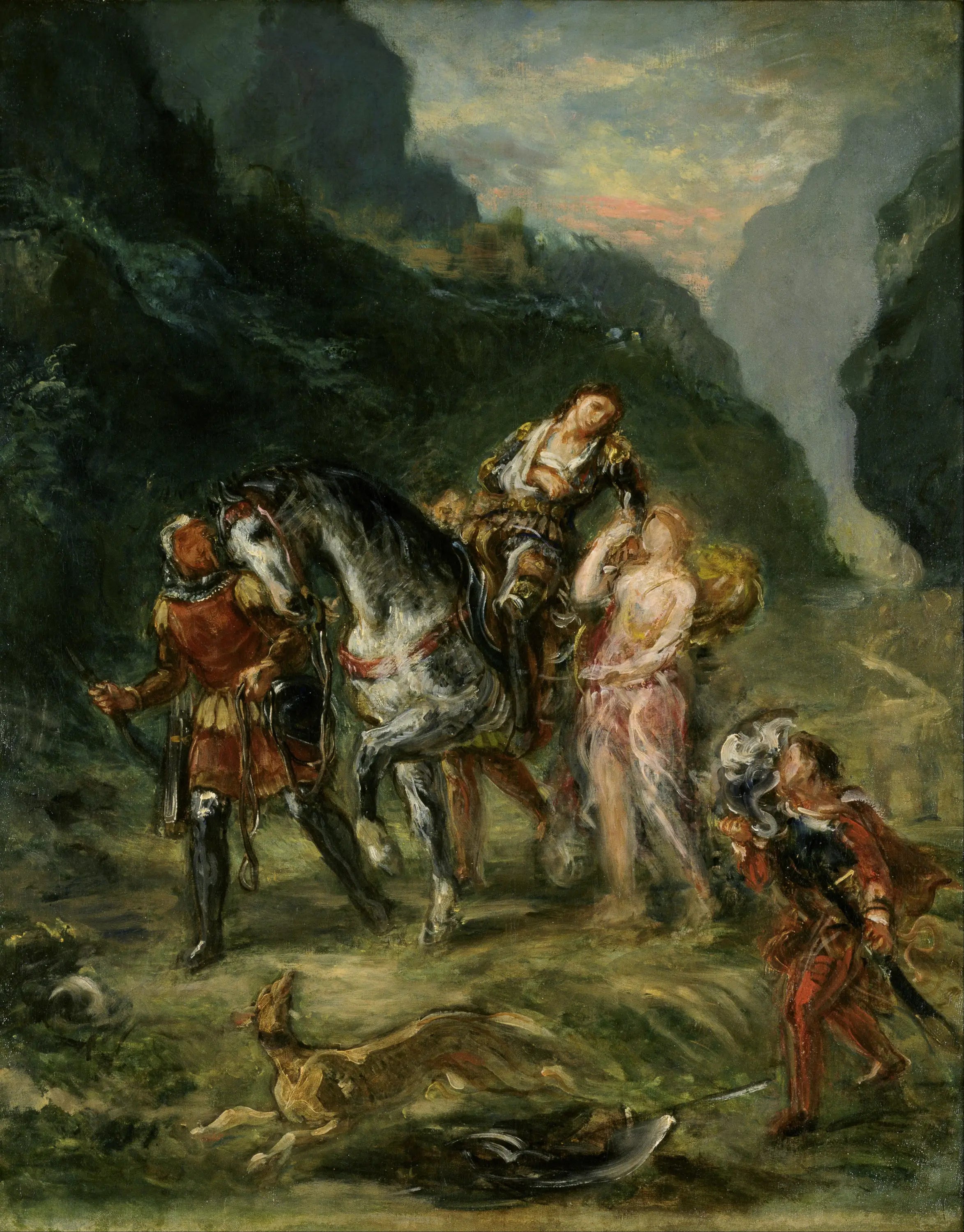Reproduction du tableau « Angélique et le blessé Medoro - Eugène Delacroix » par Alpha Reproduction en peinture à l’huile