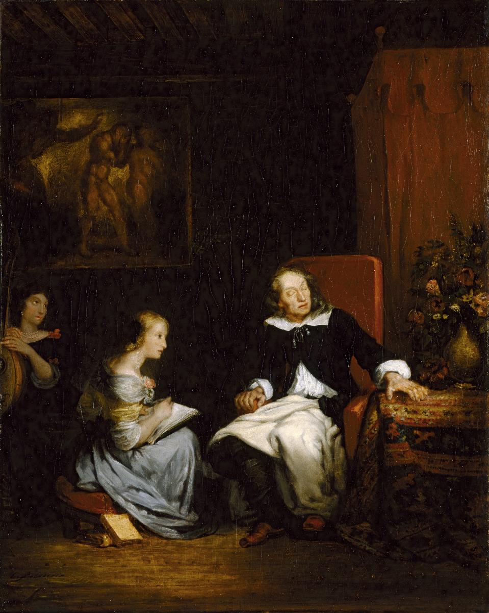 Reproduction du tableau « Milton dictant à ses filles son poème épique, « Le paradis perdu » - Eugène Delacroix » par Alpha Reproduction en peinture à l’huile