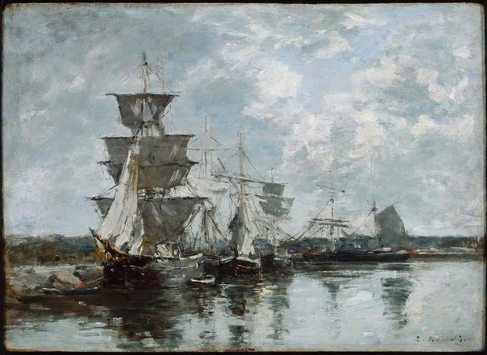 Reproduction du tableau « Scène de port - Eugène Boudin » par Alpha Reproduction en peinture à l’huile