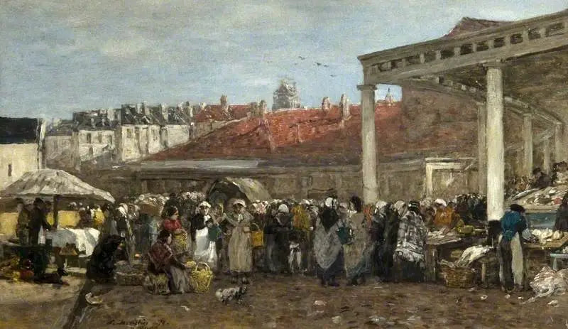 Brussel, de Oude Vismarkt - Eugène Boudin
