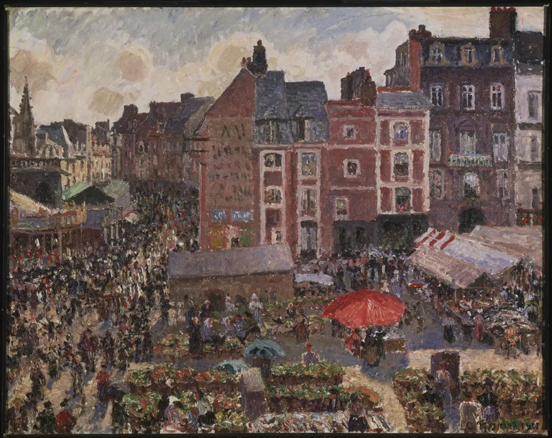 Jaarmarkt op een zonnige middag, Dieppe - Camille Pissarro