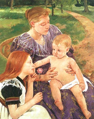 Reproduction du tableau « La famille - Mary Cassatt » par Alpha Reproduction en peinture à l’huile