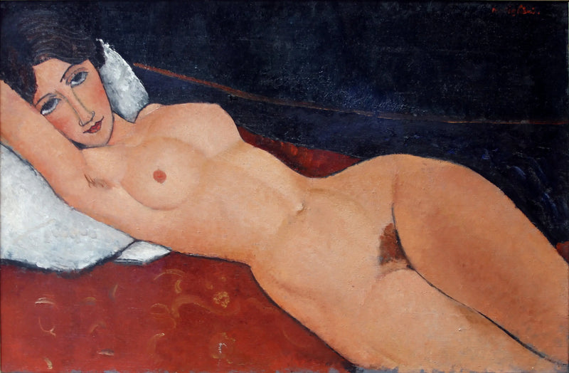 Naakte vrouw liggend op een kussen - Amedeo Modigliani
