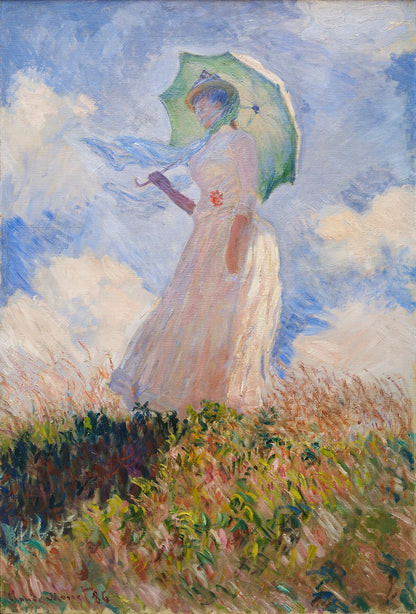 Vrouw met parasol naar links gericht – Claude Monet, 1875