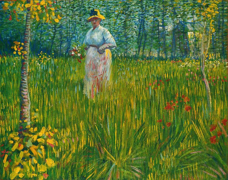 Vrouw in een tuin - Vincent van Gogh