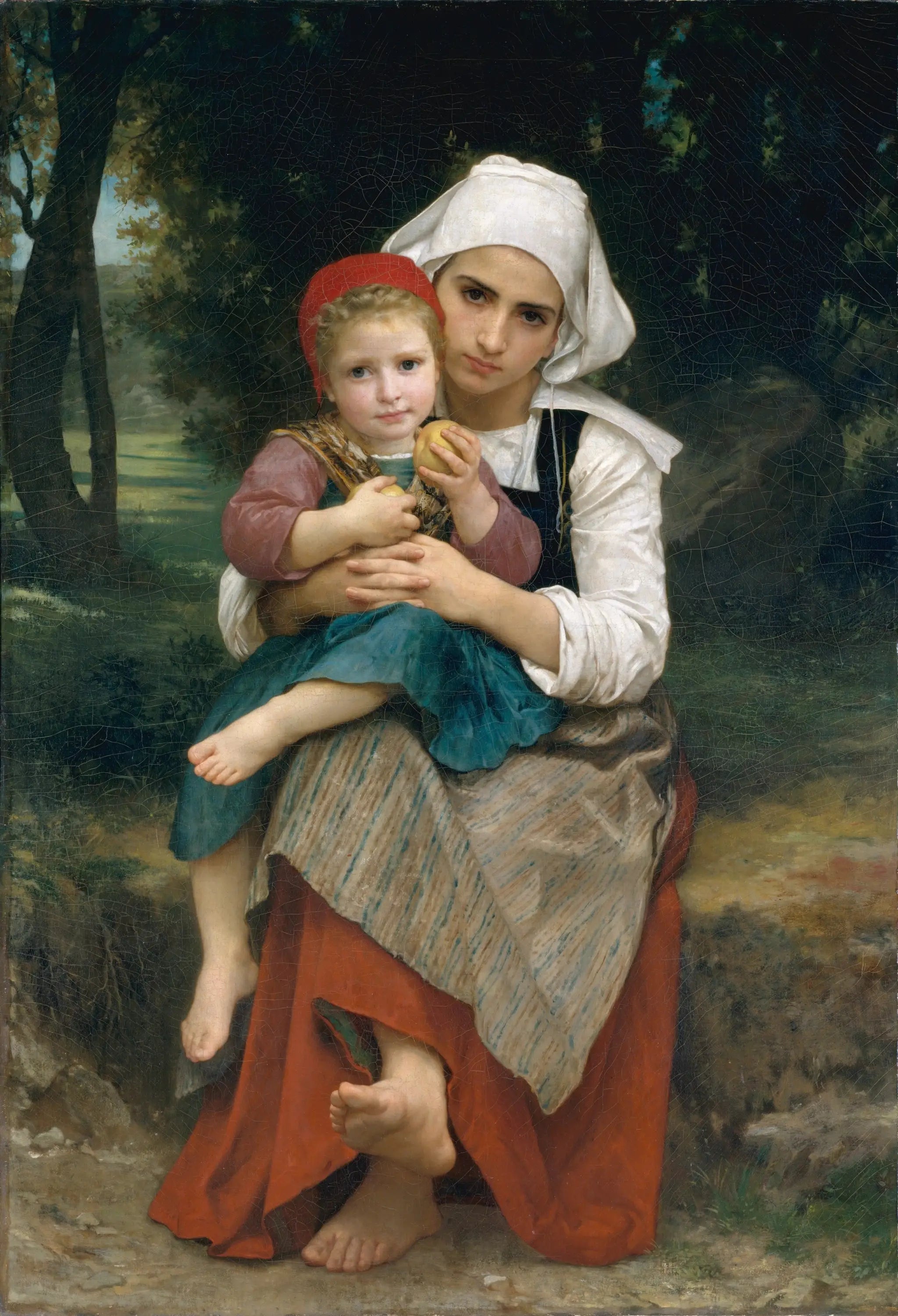 Reproduction du tableau « Frère et sœur bretons - Bouguereau » par Alpha Reproduction en peinture à l’huile