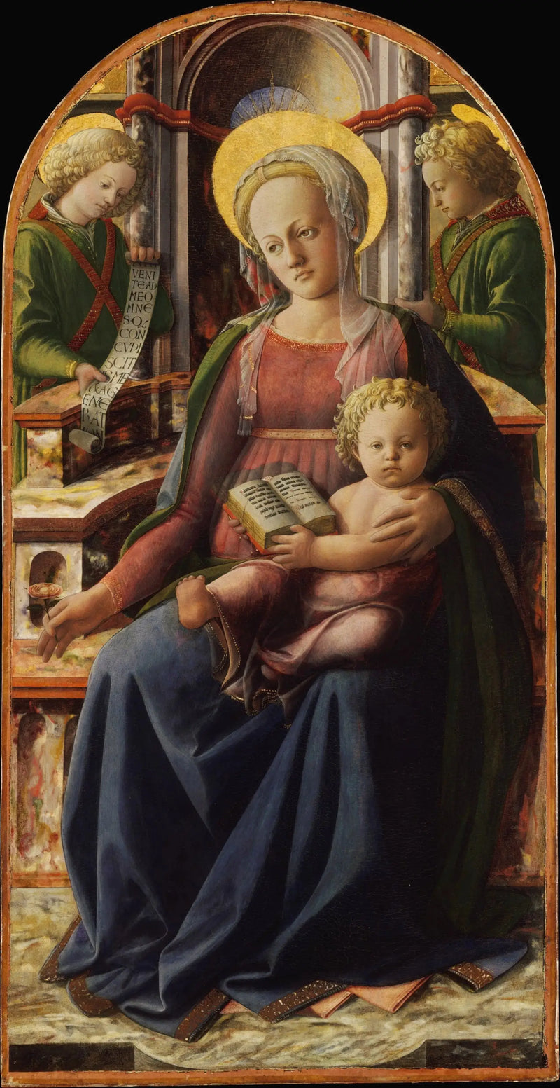Madonna en Kind op Troon met Twee Engelen - Fra Filippo Lippi