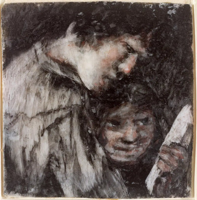 Reproduction du tableau « Deux enfants regardant un livre - Francisco de Goya » par Alpha Reproduction en peinture à l’huile
