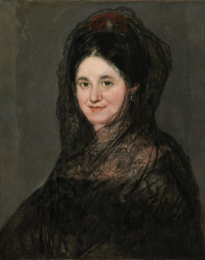 Portret van een dame met een zwarte mantilla - Francisco de Goya