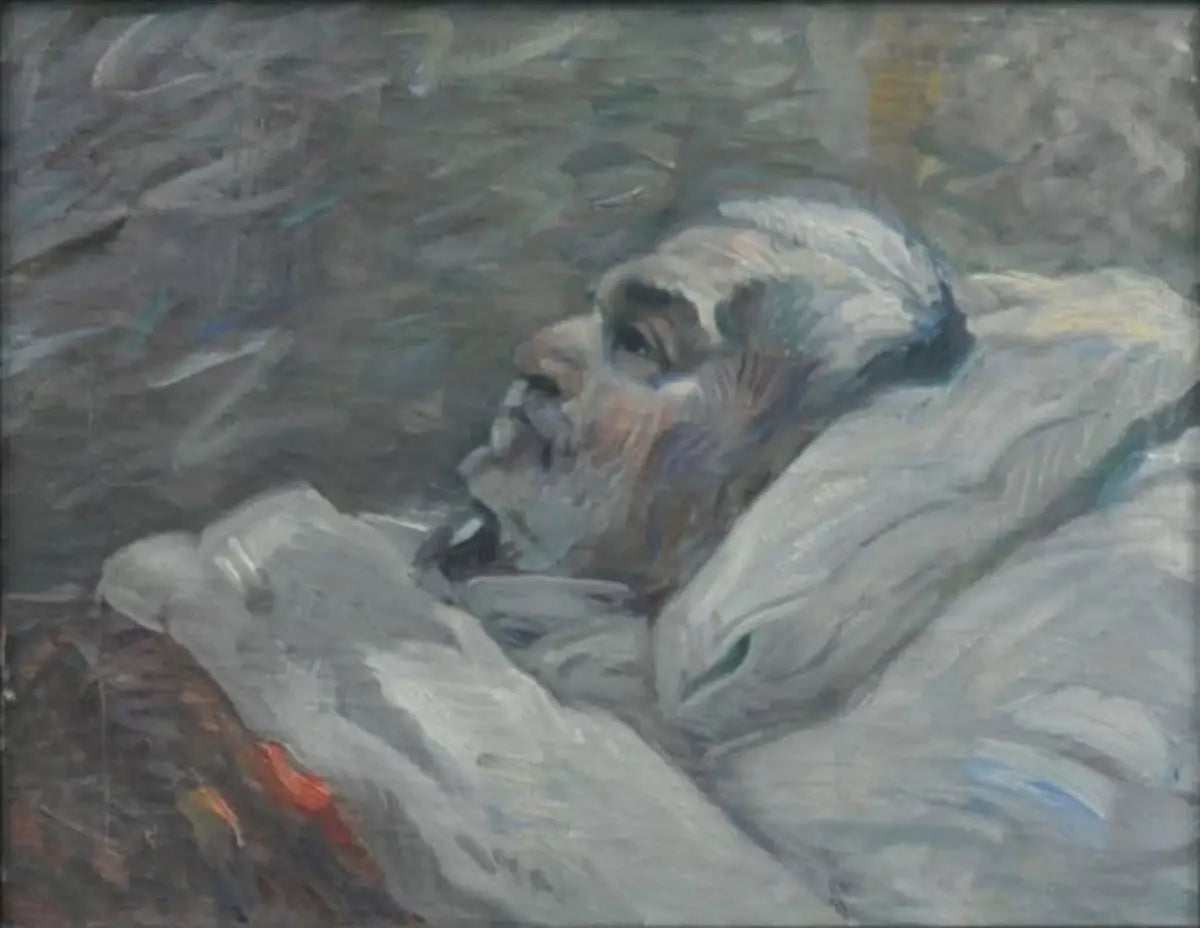 Reproduction du tableau « Le Père sur le lit de malade I - Franz Marc » par Alpha Reproduction en peinture à l’huile