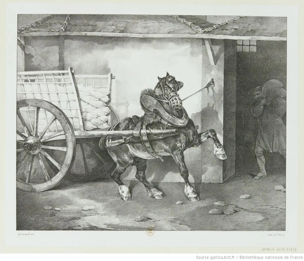 Reproduction du tableau « Le Cheval du plâtrier - Théodore Géricault » par Alpha Reproduction en peinture à l’huile