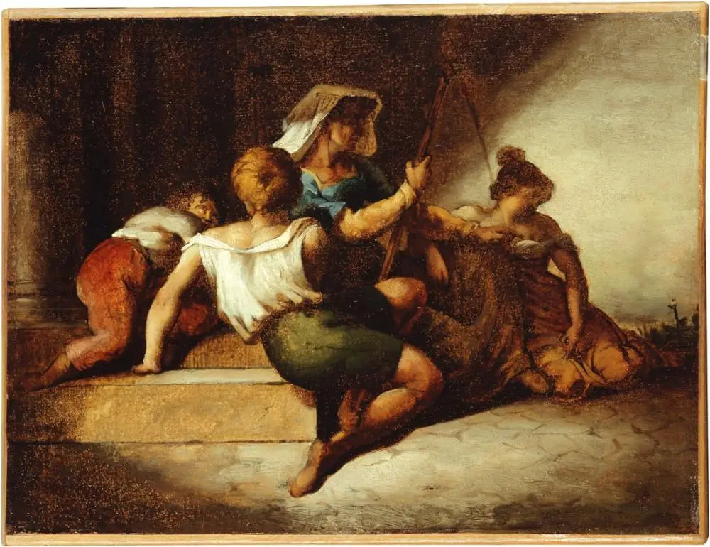 Reproduction du tableau « La famille italienne - Théodore Géricault » par Alpha Reproduction en peinture à l’huile