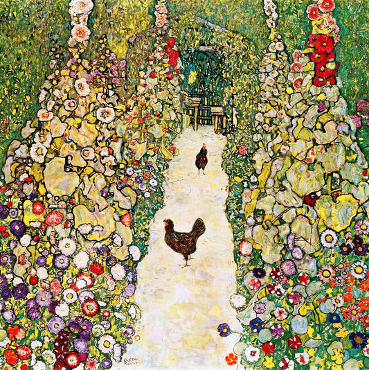 Allée de jardin avec poules - Gustav Klimt