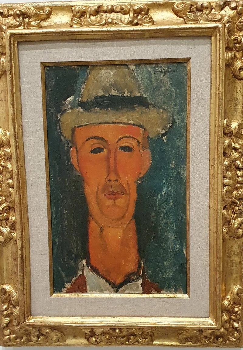 Portret van Gaston Modot in hoed - Amedeo Modigliani