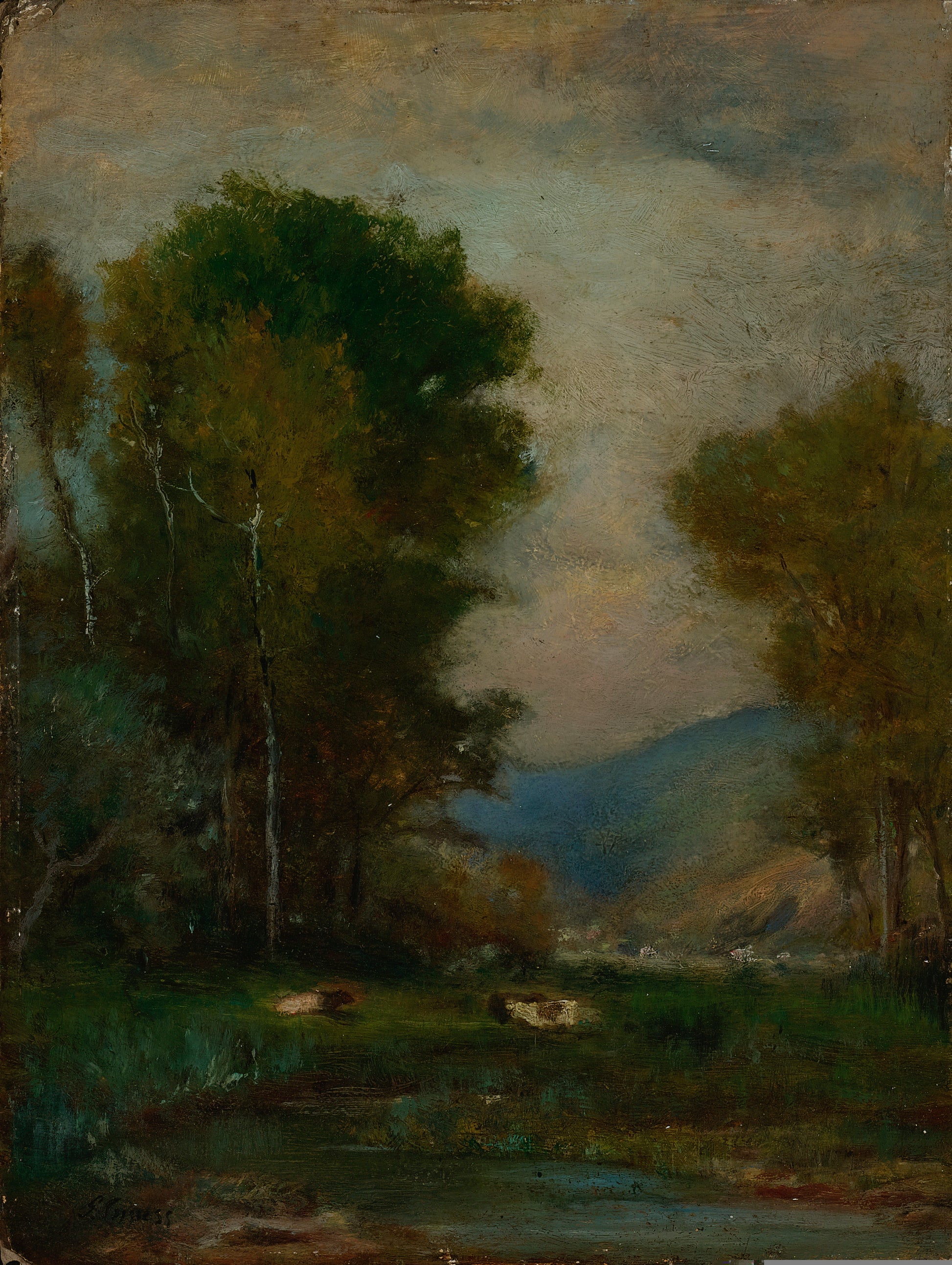 Vaches près d'un ruisseau - George Inness