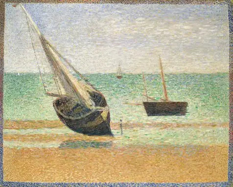 Reproduction du tableau « Marée basse à Grandcamp - Georges Seurat » par Alpha Reproduction en peinture à l’huile