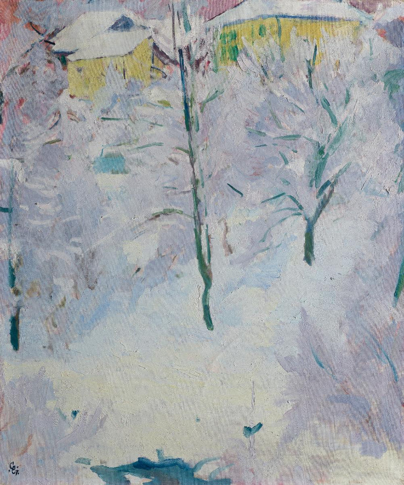 Arbres dans la neige - Giovanni Giacometti