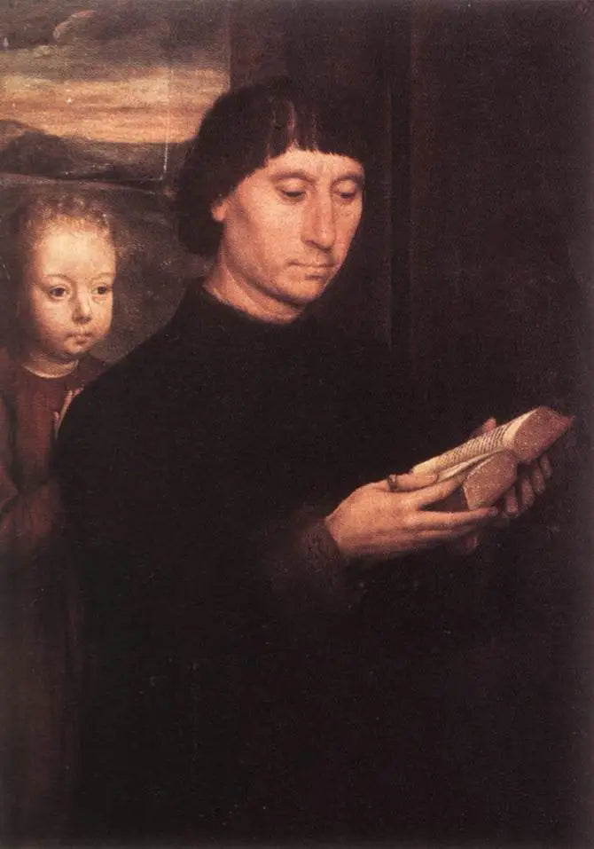 Portret van een mannelijke donor - Hans Memling
