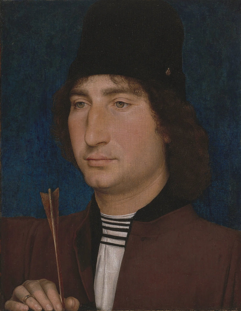 Portret van een man met een pijl - Hans Memling