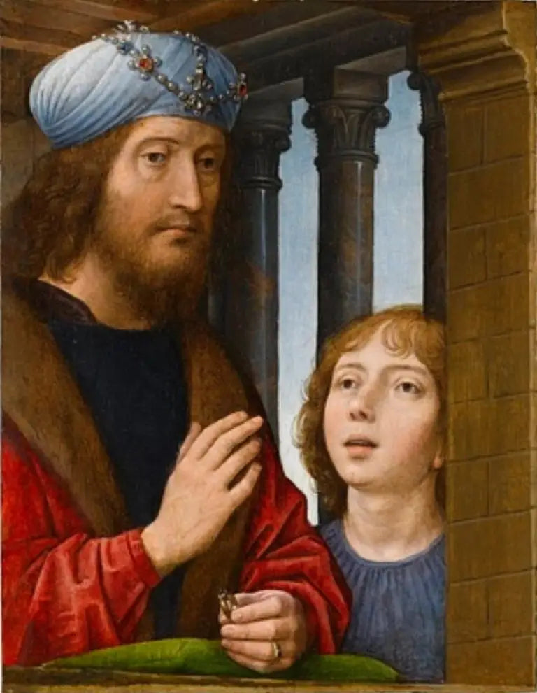 De koning David en een jongen - Hans Memling