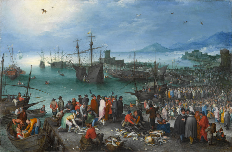 Scène portuaire avec le départ de saint Paul de Césarée - Jan Brueghel l'Ancien