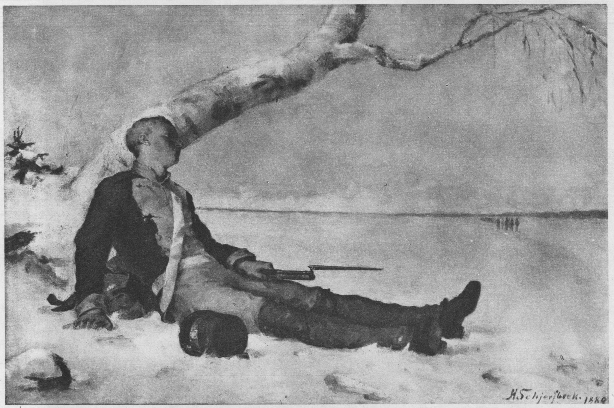 Verwundeter Krieger. (Beschreibung lt. Quelle) - Helene Schjerfbeck