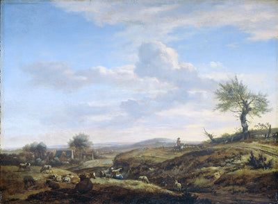Paysage vallonné avec route en hauteur - Adriaen van de Velde