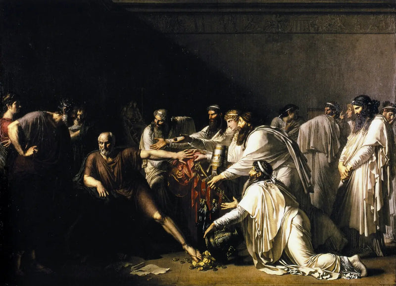 Hippocrates die de geschenken van Artaxerxes weigert

Source:
Hippocrate refusant les présents d'Artaxerxès - Anne-Louis Girodet