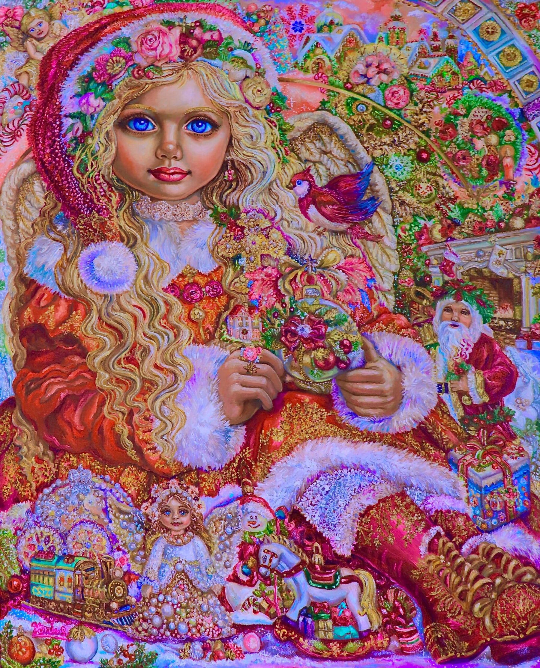An angel Christmas ornament - Yumi Sugai image 1 copie de tableau peinte à la main