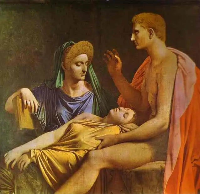 Auguste die luistert naar de lezing van de Aeneis - Jean-Auguste-Dominique Ingres