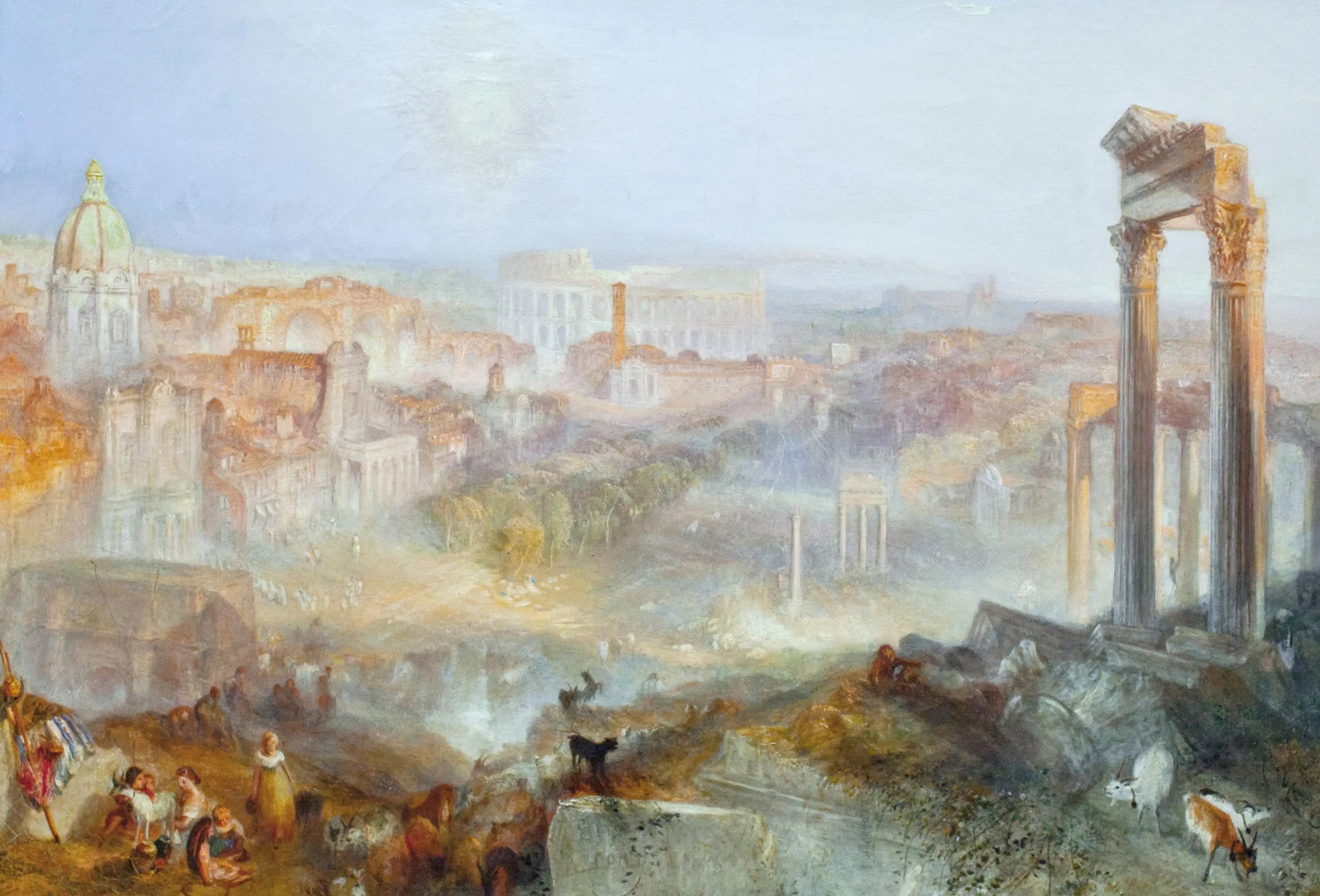 Reproduction du tableau « Rome Moderne – Campo Vaccino - J. M. W. Turner » par Alpha Reproduction en peinture à l’huile