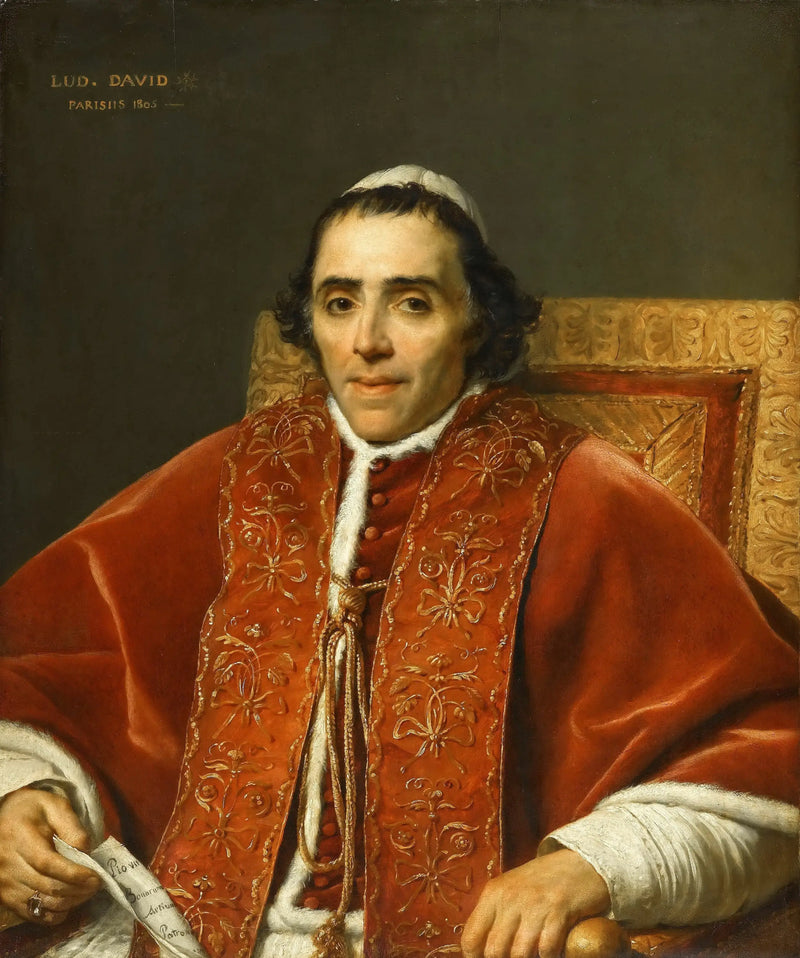 Portret van paus Pius VII - Jacques-Louis David