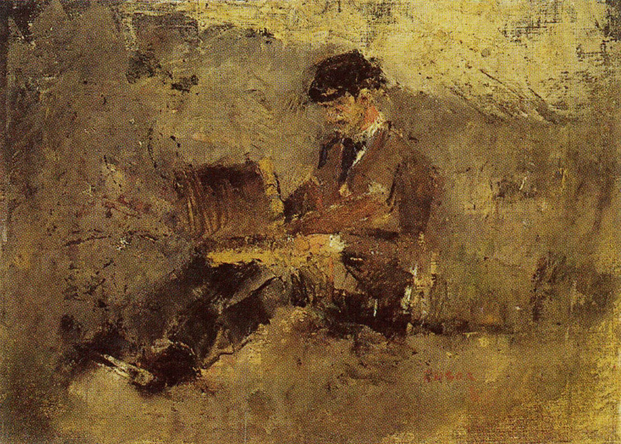 Willy Finch Painting in the Dunes - James Ensor