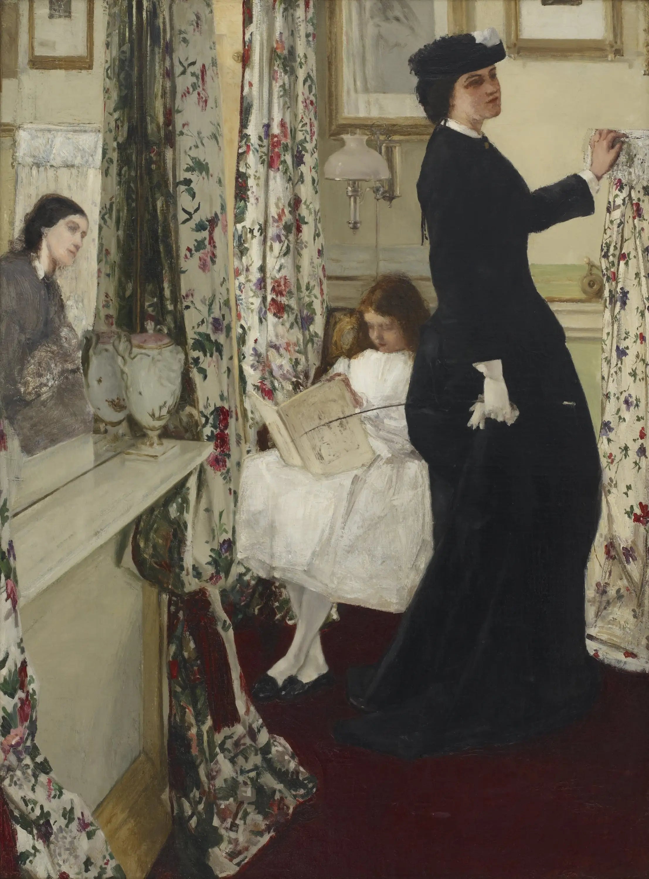 Reproduction du tableau « Harmonie en vert et rose : la salle de musique - James Abbott McNeill Whistler » par Alpha Reproduction en peinture à l’huile