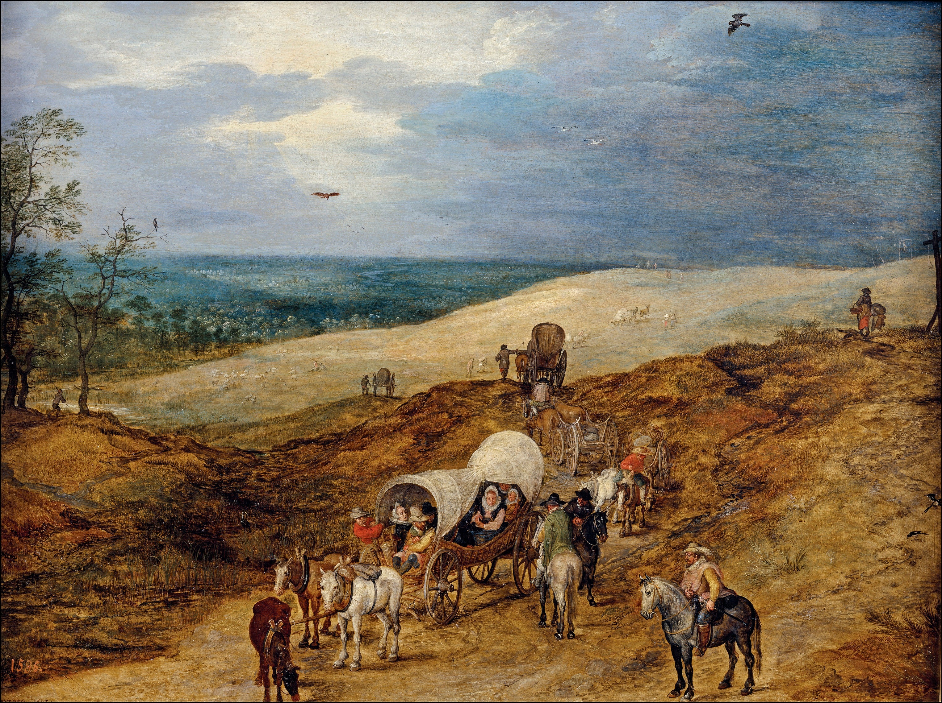 Paysage avec chariots - Jan Brueghel l'Ancien