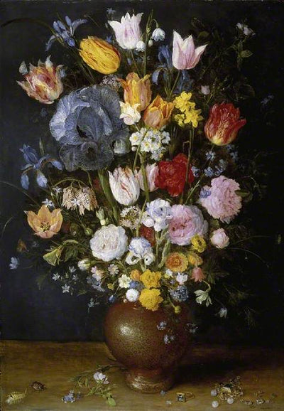 Un vase en grès rempli de fleurs - Jan Brueghel l'Ancien
