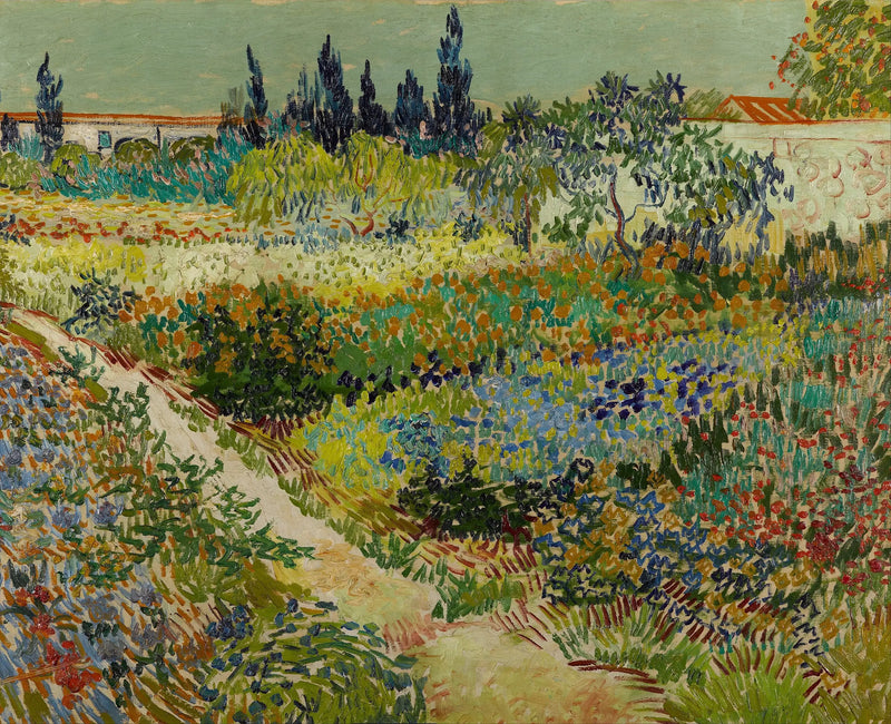 Bloementuin met pad - Vincent van Gogh