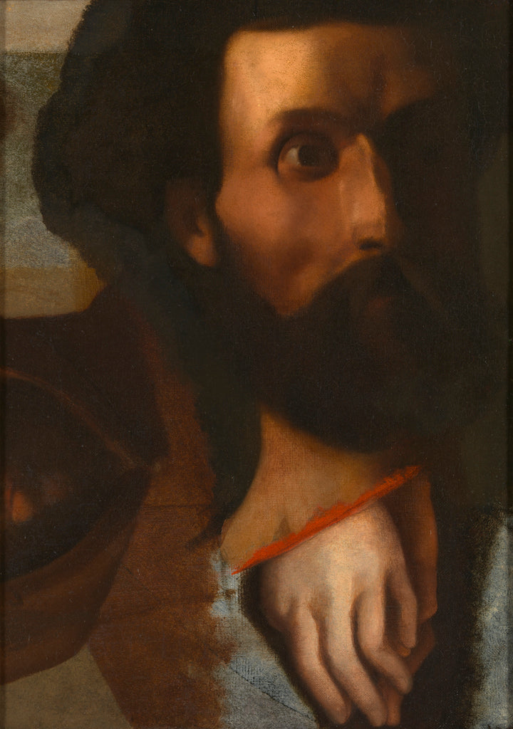 Studies van een mannenhoofd, de handen van de heilige Johannes voor Christus die de sleutels van de hemel aan de heilige Petrus aanbiedt en de kapucijn met kapuchon - Jean-Auguste-Dominique Ingres