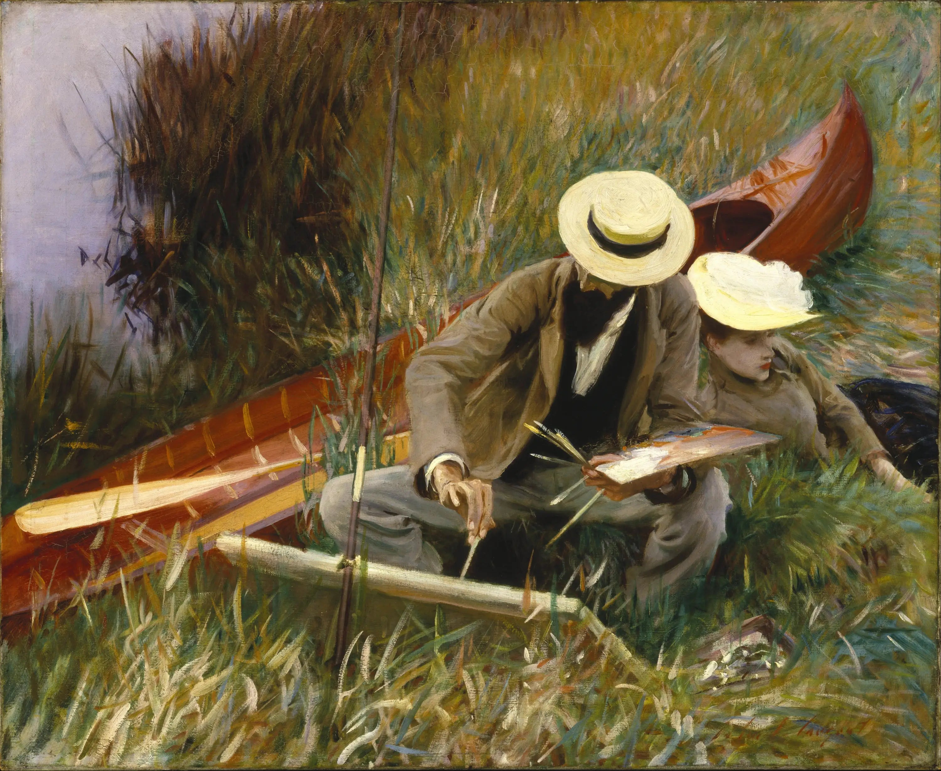 Reproduction du tableau « Une étude en plein air - John Singer Sargent » par Alpha Reproduction en peinture à l’huile