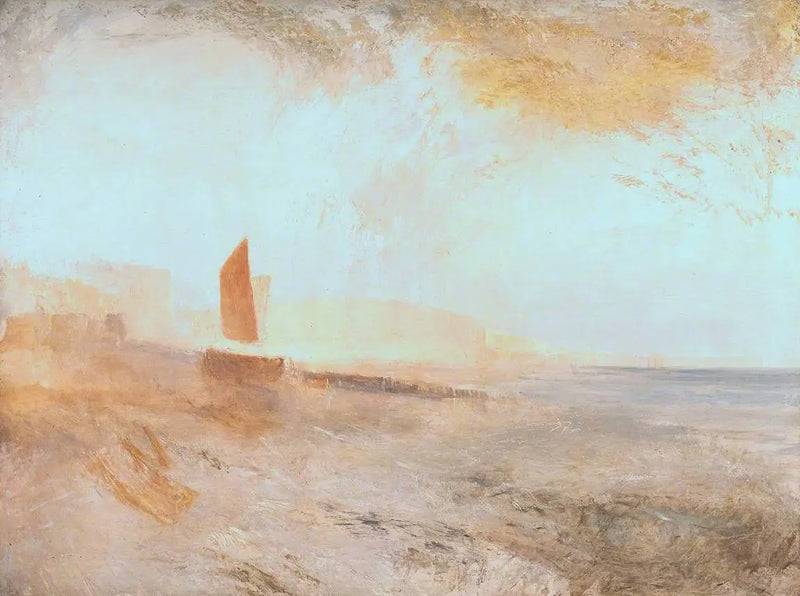 Brighton Beach, met de Chain Pier in de Verte, vanuit het Westen - J. M. W. Turner