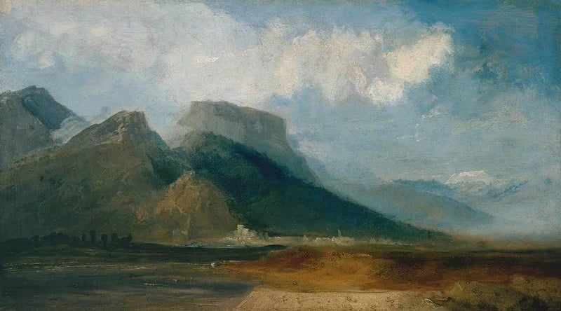 Grenoble Gezien vanaf de Rivier Drac met Mont Blanc in de Vertegenwoordiging - J. M. W. Turner