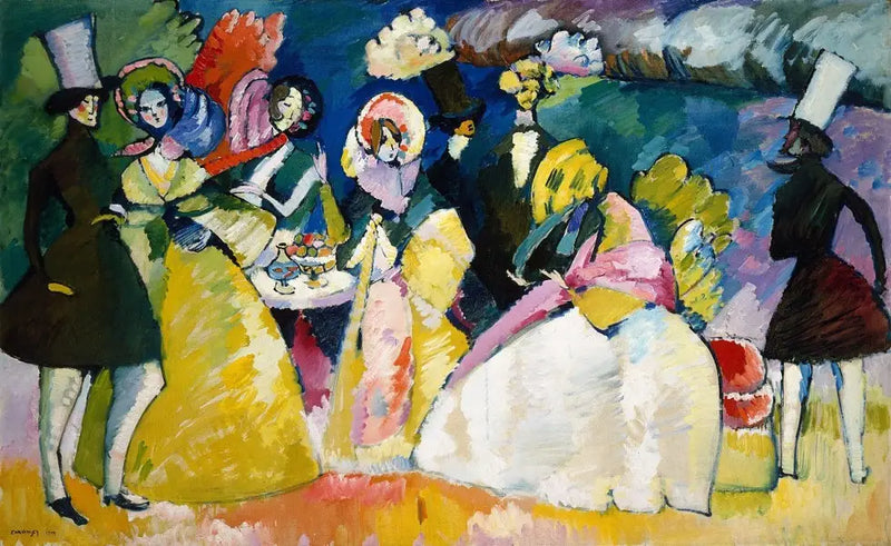 Groep in crinolines - Vassily Kandinsky