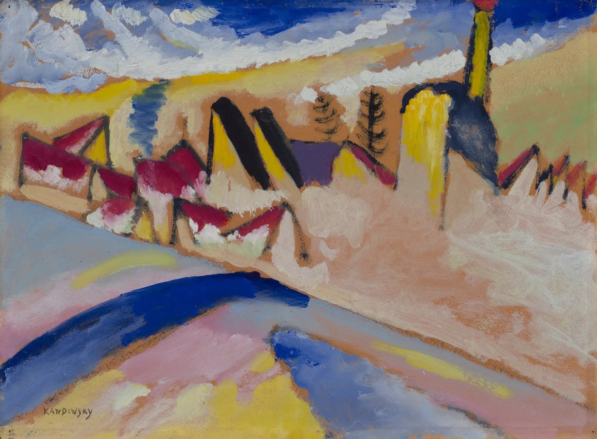 Reproduction du tableau « Étude d'hiver n° II - Vassily Kandinsky » par Alpha Reproduction en peinture à l’huile