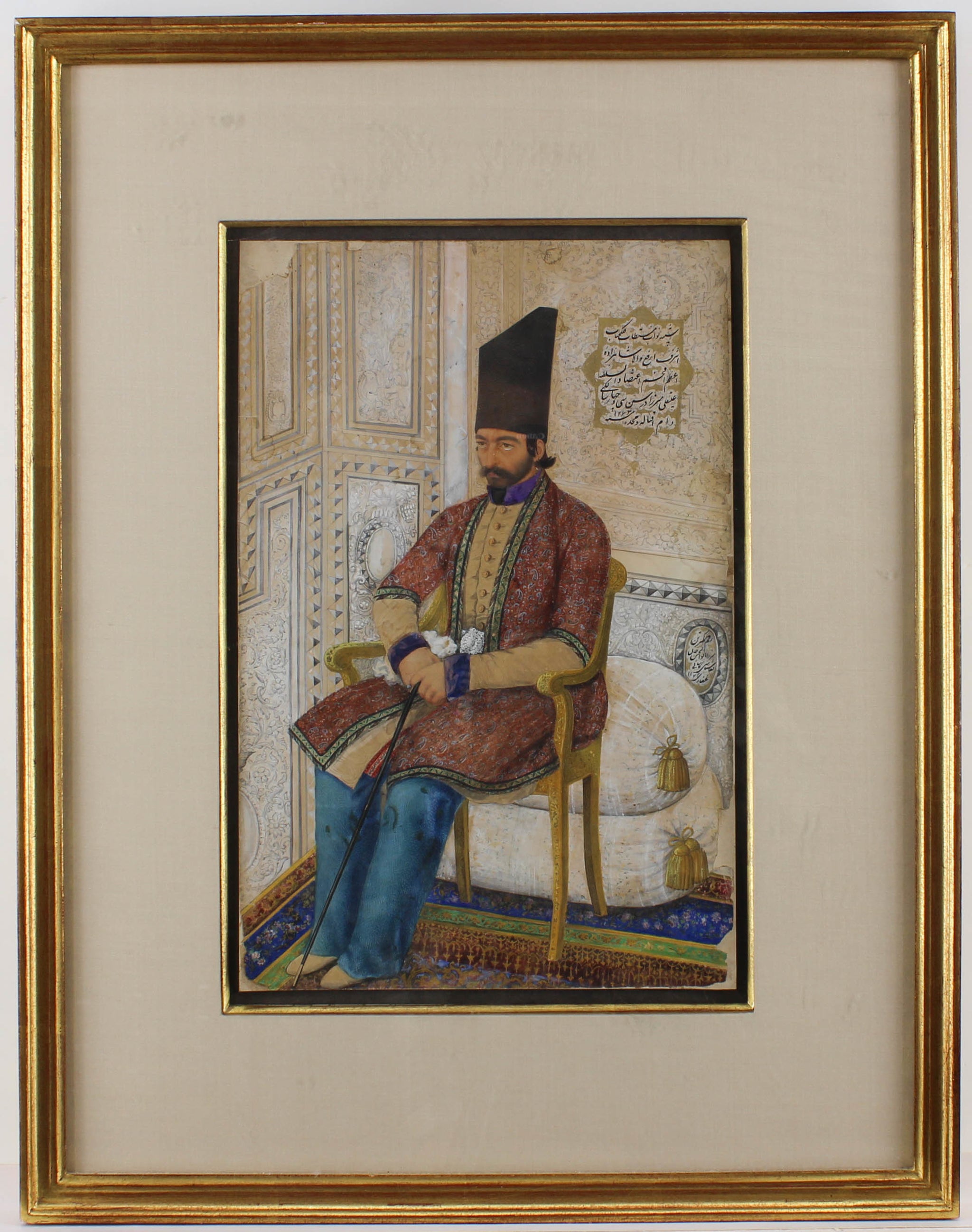 Portrait d’Ali Qoli Mirza, Etezad ol-Saltaneh, Abu`l Hasan Ghaffari, known as Sani' al-Mulk, dated 1273 AH/1856–57 CE