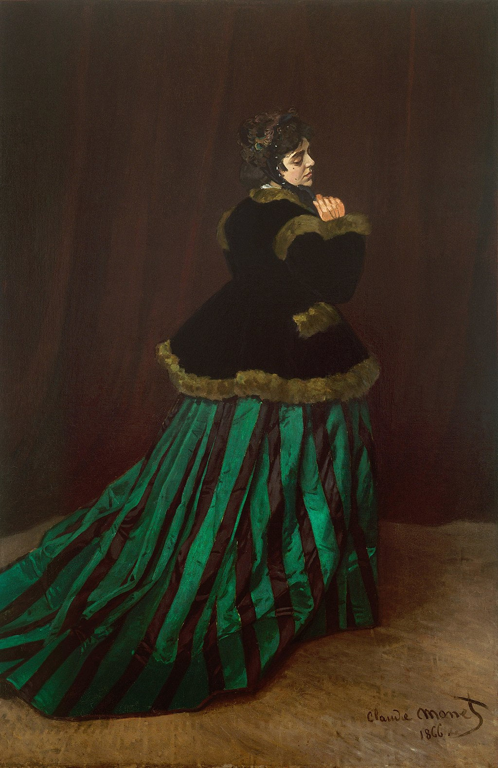 💚 De vrouw in een groene jurk – Claude Monet (1866)