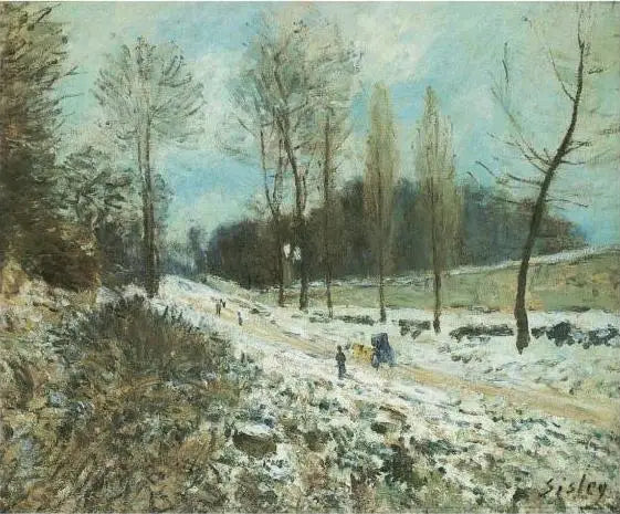 De Kust van het Hart-Vliegend in Marly onder de sneeuw - Alfred Sisley