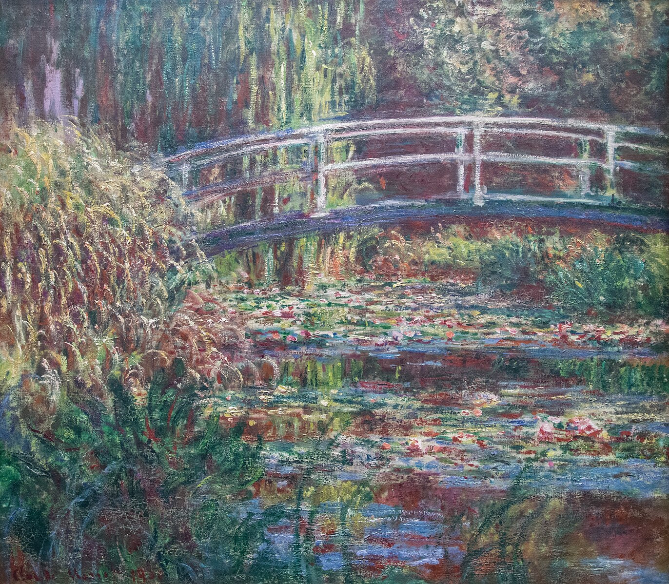 De vijver met waterlelies, roze harmonie – Claude Monet (rond 1900–1909)
