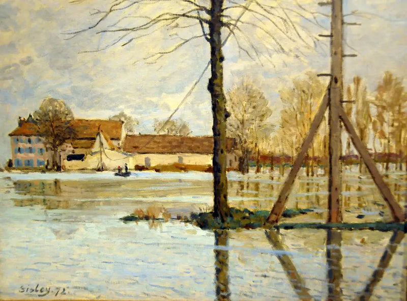 De Bac van het eiland La Loge, overstroming - Alfred Sisley