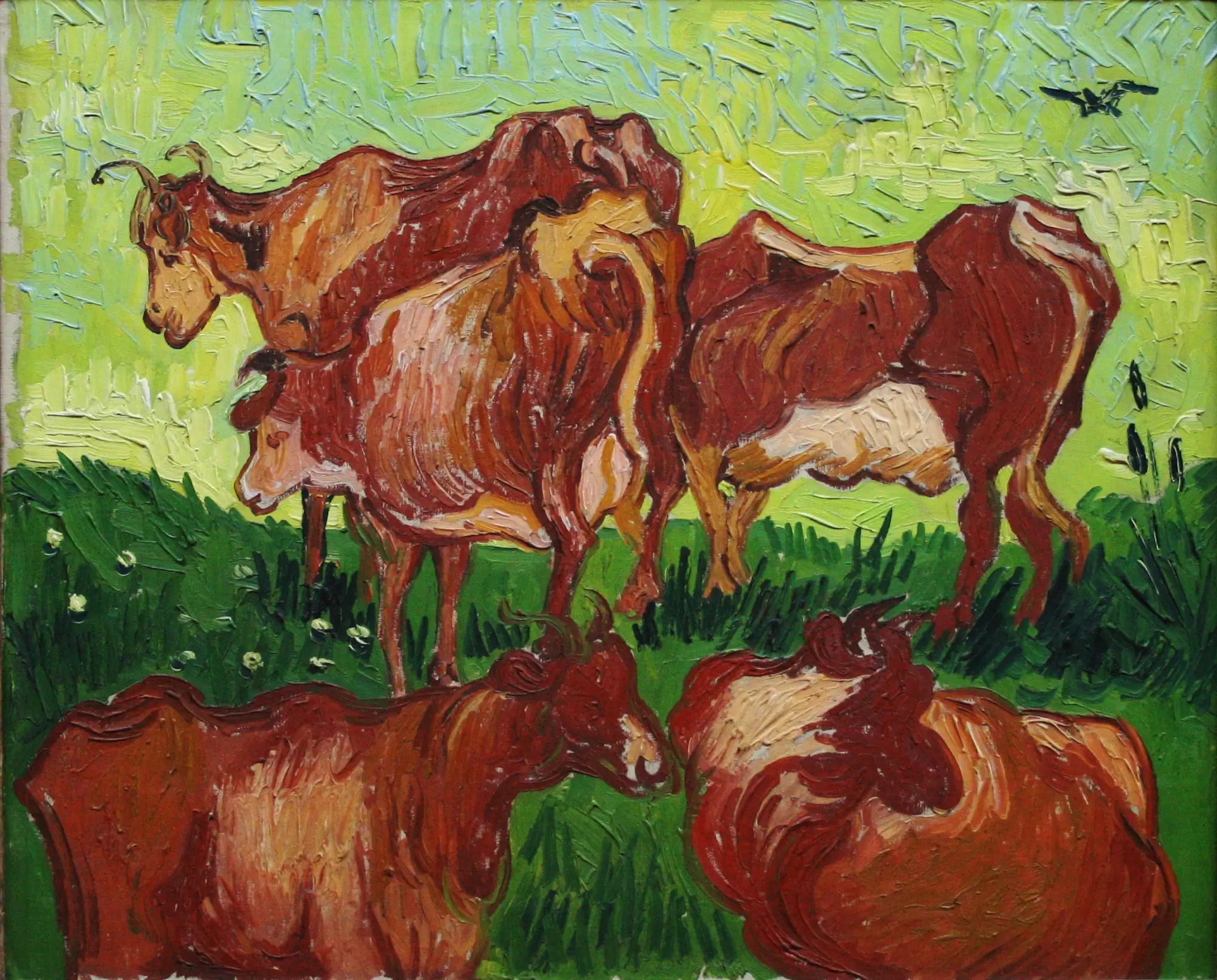 Reproduction du tableau « Les Vaches - Vincent van Gogh » par Alpha Reproduction en peinture à l’huile